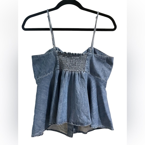Sofia Vergara Blue Denim Tank Top with Buttons and Tie Front Size Small NWT - Picture 2 of 4